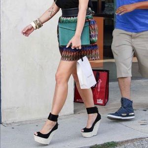 Platform Peep Toe Espadrille Wedges